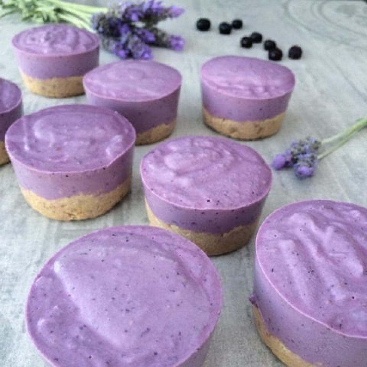 Lemon Blueberry and Lavender Vegan Cheesecakes OmStars